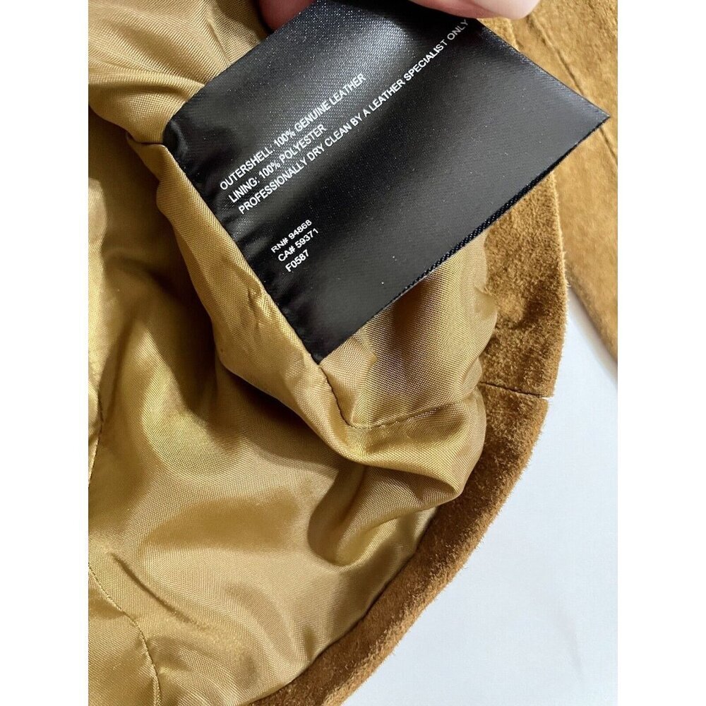 Bernardo Brown Suede Leather Racer Jacket SZ M - Picture 9 of 11